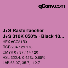 Code couleur: J+S Rasterfaecher - J+S 310K 050% · Black 10% | qconv.com