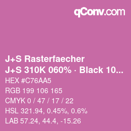Farbcode: J+S Rasterfaecher - J+S 310K 060% · Black 10% | qconv.com
