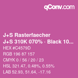 Code couleur: J+S Rasterfaecher - J+S 310K 070% · Black 10% | qconv.com