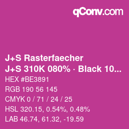 Farbcode: J+S Rasterfaecher - J+S 310K 080% · Black 10% | qconv.com