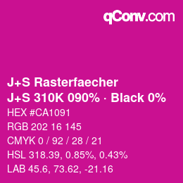 Farbcode: J+S Rasterfaecher - J+S 310K 090% · Black 0% | qconv.com