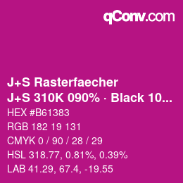 Code couleur: J+S Rasterfaecher - J+S 310K 090% · Black 10% | qconv.com