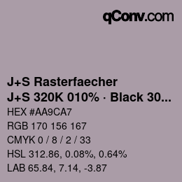 Farbcode: J+S Rasterfaecher - J+S 320K 010% · Black 30% | qconv.com