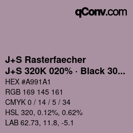 Code couleur: J+S Rasterfaecher - J+S 320K 020% · Black 30% | qconv.com