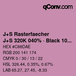 カラーコード: J+S Rasterfaecher - J+S 320K 040% · Black 10% | qconv.com