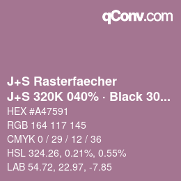 Code couleur: J+S Rasterfaecher - J+S 320K 040% · Black 30% | qconv.com