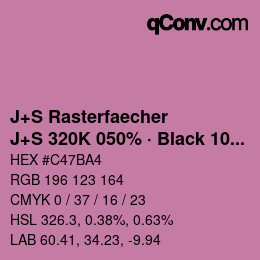 Farbcode: J+S Rasterfaecher - J+S 320K 050% · Black 10% | qconv.com