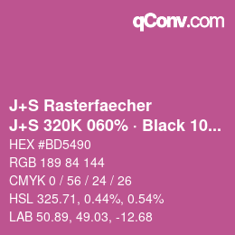 カラーコード: J+S Rasterfaecher - J+S 320K 060% · Black 10% | qconv.com