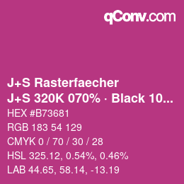Farbcode: J+S Rasterfaecher - J+S 320K 070% · Black 10% | qconv.com