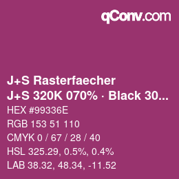 Farbcode: J+S Rasterfaecher - J+S 320K 070% · Black 30% | qconv.com
