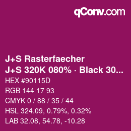 Farbcode: J+S Rasterfaecher - J+S 320K 080% · Black 30% | qconv.com