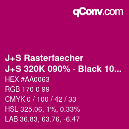 Farbcode: J+S Rasterfaecher - J+S 320K 090% · Black 10% | qconv.com
