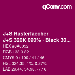 カラーコード: J+S Rasterfaecher - J+S 320K 090% · Black 30% | qconv.com