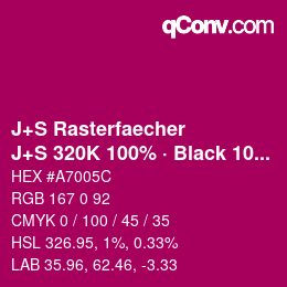 Farbcode: J+S Rasterfaecher - J+S 320K 100% · Black 10% | qconv.com
