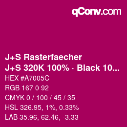 Color code: J+S Rasterfaecher - J+S 320K 100% · Black 10% | qconv.com