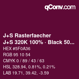 Farbcode: J+S Rasterfaecher - J+S 320K 100% · Black 50% | qconv.com