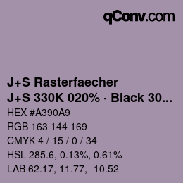 Code couleur: J+S Rasterfaecher - J+S 330K 020% · Black 30% | qconv.com