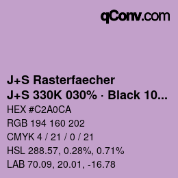 Code couleur: J+S Rasterfaecher - J+S 330K 030% · Black 10% | qconv.com