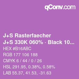 Farbcode: J+S Rasterfaecher - J+S 330K 060% · Black 10% | qconv.com