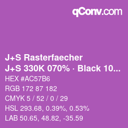 Farbcode: J+S Rasterfaecher - J+S 330K 070% · Black 10% | qconv.com