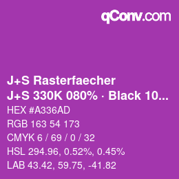 Farbcode: J+S Rasterfaecher - J+S 330K 080% · Black 10% | qconv.com