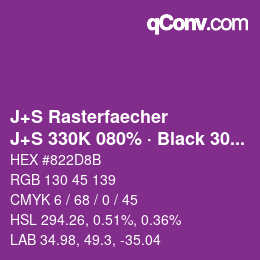 カラーコード: J+S Rasterfaecher - J+S 330K 080% · Black 30% | qconv.com