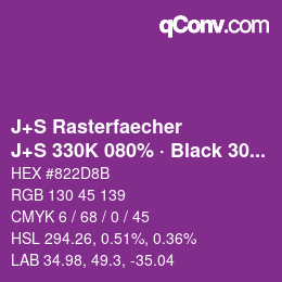 Color code: J+S Rasterfaecher - J+S 330K 080% · Black 30% | qconv.com