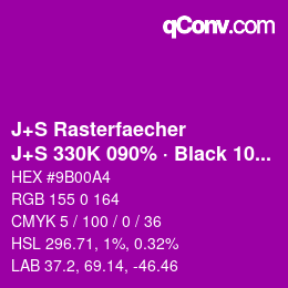 Farbcode: J+S Rasterfaecher - J+S 330K 090% · Black 10% | qconv.com