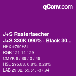 Code couleur: J+S Rasterfaecher - J+S 330K 090% · Black 30% | qconv.com