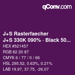 Farbcode: J+S Rasterfaecher - J+S 330K 090% · Black 50% | qconv.com