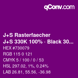 Farbcode: J+S Rasterfaecher - J+S 330K 100% · Black 30% | qconv.com
