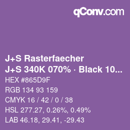 Code couleur: J+S Rasterfaecher - J+S 340K 070% · Black 10% | qconv.com
