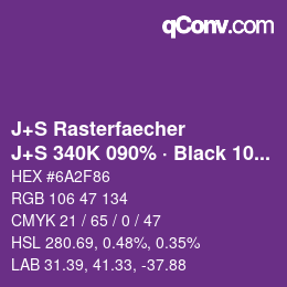 カラーコード: J+S Rasterfaecher - J+S 340K 090% · Black 10% | qconv.com