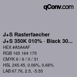 Code couleur: J+S Rasterfaecher - J+S 350K 010% · Black 30% | qconv.com