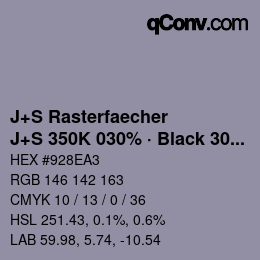 Farbcode: J+S Rasterfaecher - J+S 350K 030% · Black 30% | qconv.com