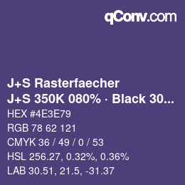 Farbcode: J+S Rasterfaecher - J+S 350K 080% · Black 30% | qconv.com