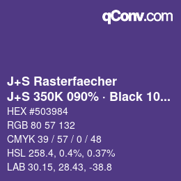 Farbcode: J+S Rasterfaecher - J+S 350K 090% · Black 10% | qconv.com