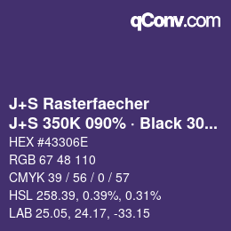 Farbcode: J+S Rasterfaecher - J+S 350K 090% · Black 30% | qconv.com