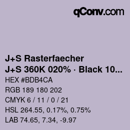 Farbcode: J+S Rasterfaecher - J+S 360K 020% · Black 10% | qconv.com