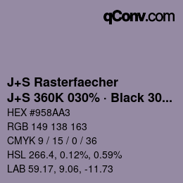 Code couleur: J+S Rasterfaecher - J+S 360K 030% · Black 30% | qconv.com