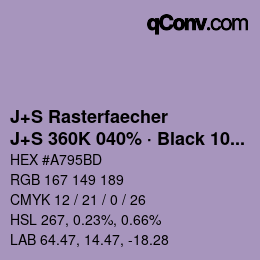 Code couleur: J+S Rasterfaecher - J+S 360K 040% · Black 10% | qconv.com
