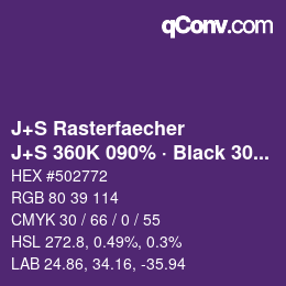 Color code: J+S Rasterfaecher - J+S 360K 090% · Black 30% | qconv.com