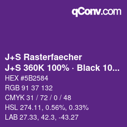 Farbcode: J+S Rasterfaecher - J+S 360K 100% · Black 10% | qconv.com