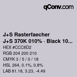 Farbcode: J+S Rasterfaecher - J+S 370K 010% · Black 10% | qconv.com