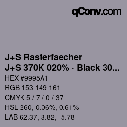 Code couleur: J+S Rasterfaecher - J+S 370K 020% · Black 30% | qconv.com