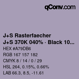 Code couleur: J+S Rasterfaecher - J+S 370K 040% · Black 10% | qconv.com