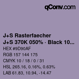 Farbcode: J+S Rasterfaecher - J+S 370K 050% · Black 10% | qconv.com