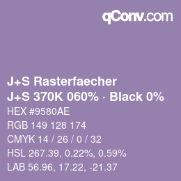 Color code: J+S Rasterfaecher - J+S 370K 060% · Black 0% | qconv.com