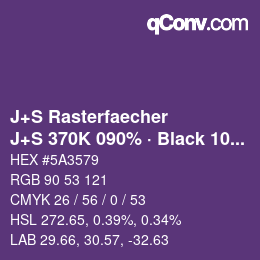 Farbcode: J+S Rasterfaecher - J+S 370K 090% · Black 10% | qconv.com