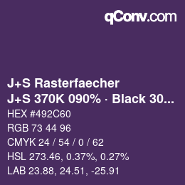 カラーコード: J+S Rasterfaecher - J+S 370K 090% · Black 30% | qconv.com